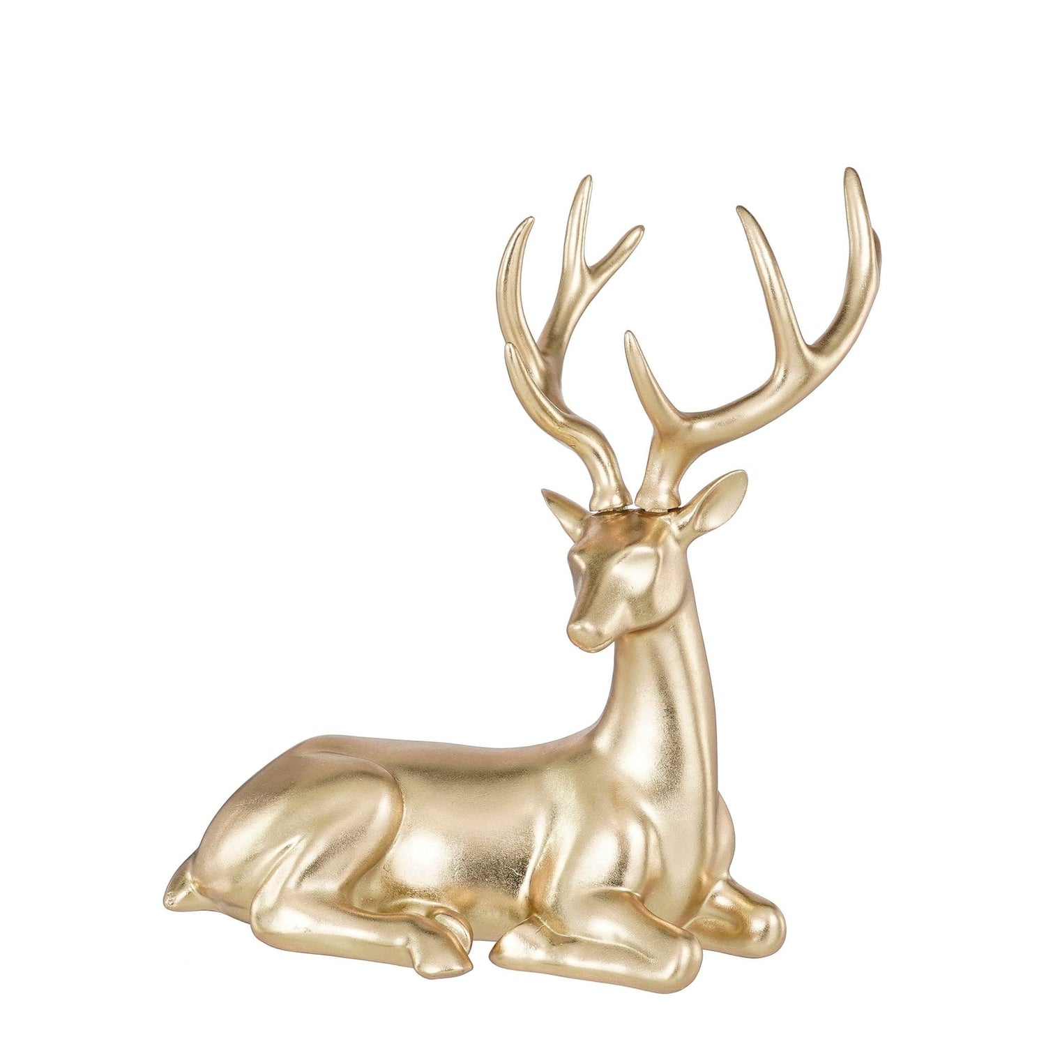 Mica Decorations Kerstversiering Deer - 23x34x40 cm - Polyresin - Champagne