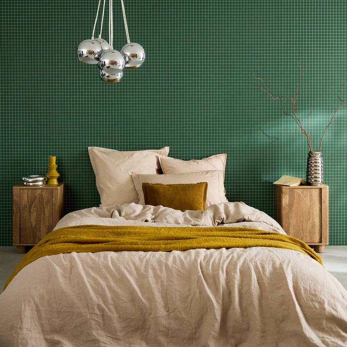 sweeek - Nachtkastje effect mangohout 1 omkeerbare deur (set van 2)