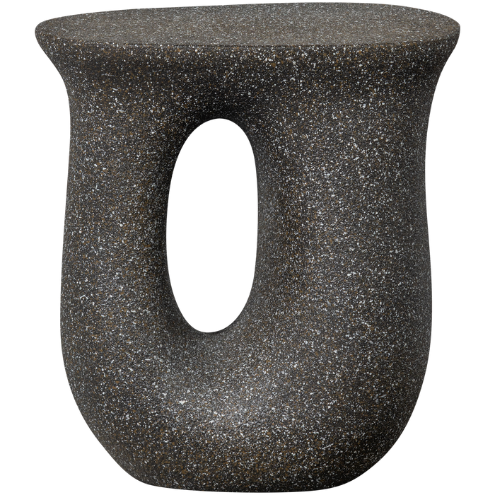 WOOOD Mason Bijzettafel Met Spikkels - Magnesium - Zwart - 45x42x33