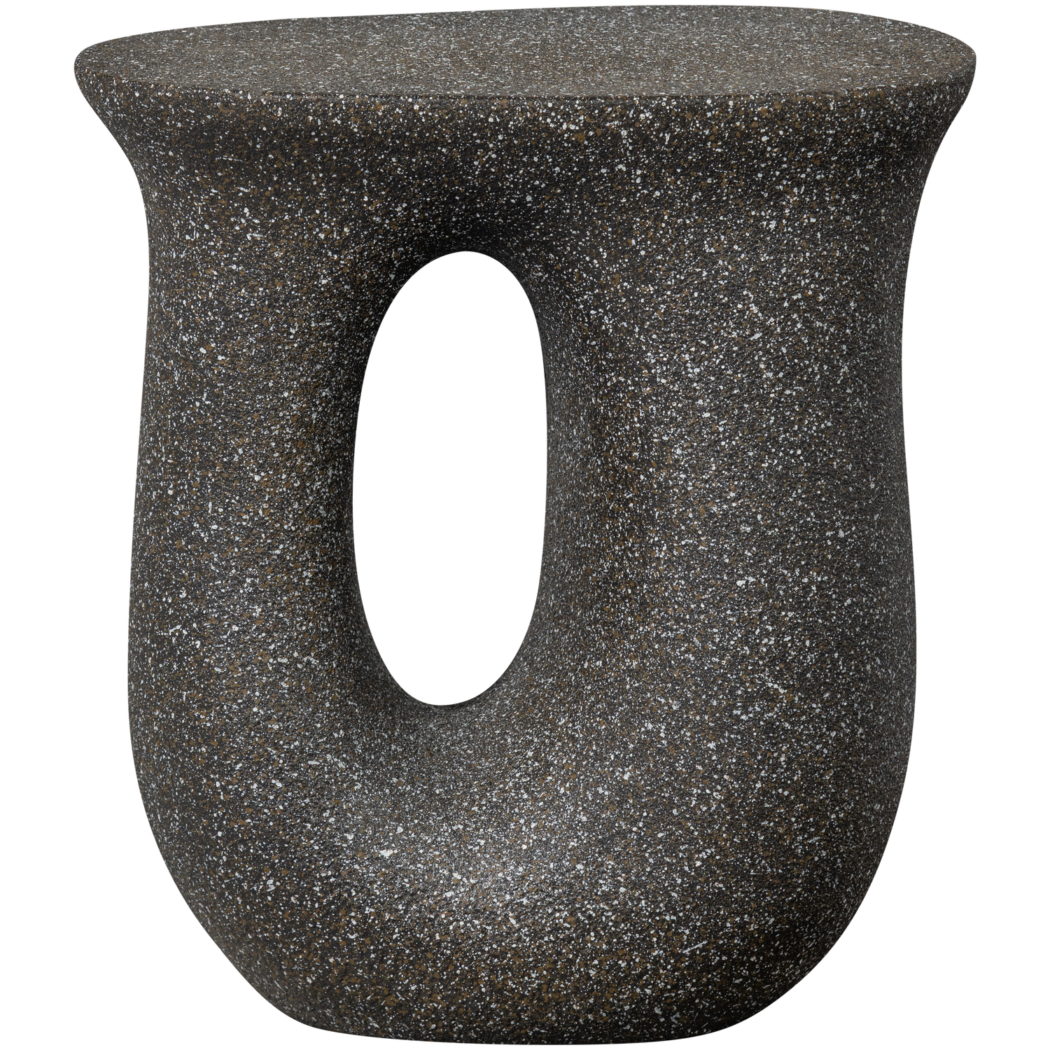 WOOOD Mason Bijzettafel Met Spikkels - Magnesium - Zwart - 45x42x33