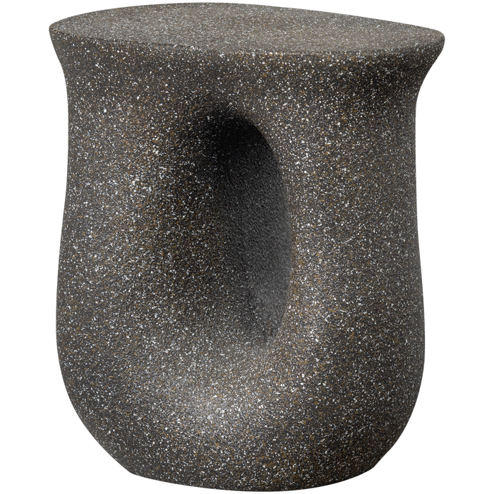 WOOOD Mason Bijzettafel Met Spikkels - Magnesium - Zwart - 45x42x33