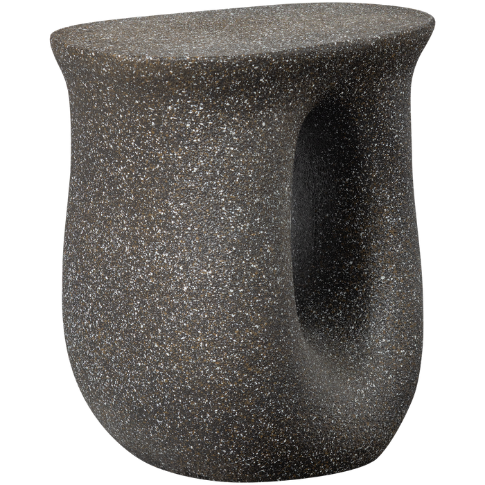 WOOOD Mason Bijzettafel Met Spikkels - Magnesium - Zwart - 45x42x33