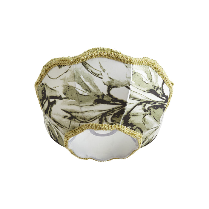 QAZQA Stoffen lampenkap blad dessin met witte binnenkant 31,5|15|14 -