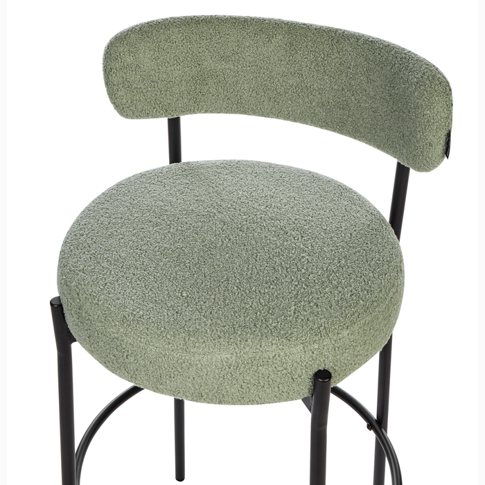 Beliani - ALLISON - Barkruk set van 2 - Lichtgroen - Bouclé