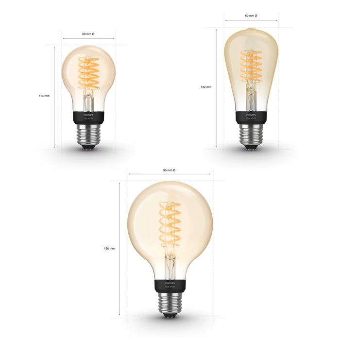 Philips Hue Starterspakket Filament White E27 3 Lampen Mix