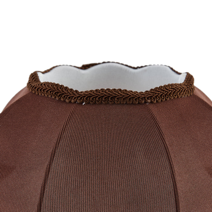 QAZQA Stoffen lampenkap bruin met witte binnenkant 31,5|15|14 -