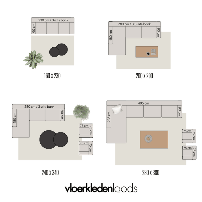 Interieur05 Wollen vloerkleed  Lecco wit|beige - 160 x 230 cm
