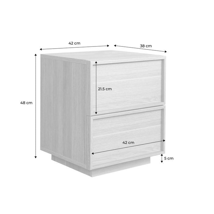 sweeek - Nachtkastje houtlook 2 lades (set van 2)