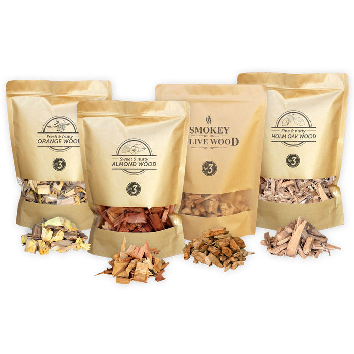 Smokey Olive wood - Rooksnippers - 4x 1700ml - 4 soorten hout