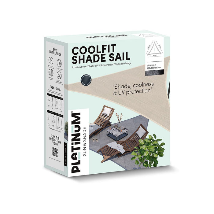 Platinum Coolfit Shade sail triangle 360x360x360 - Sand - Met
