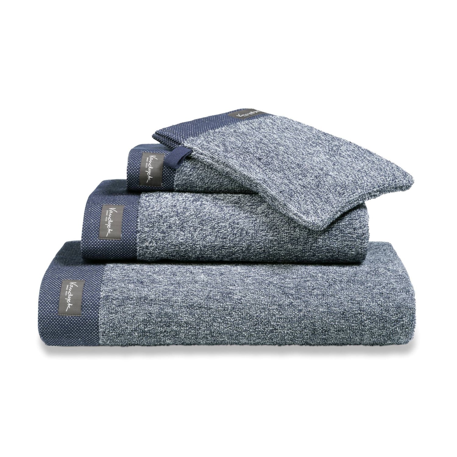 Washand Home Mouliné Blue Ink | Blauw | Katoen