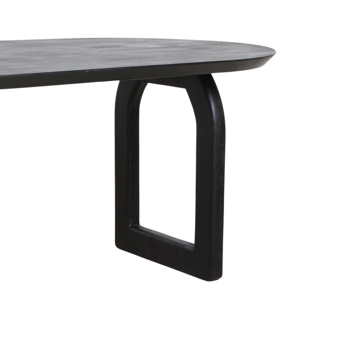 Raw Materials Bullnose eettafel open onderstel zwart - 180 cm