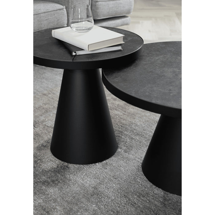 Rebellenclub Salontafel Leeds Rond S Ø45 cm - Zwart Keramiek