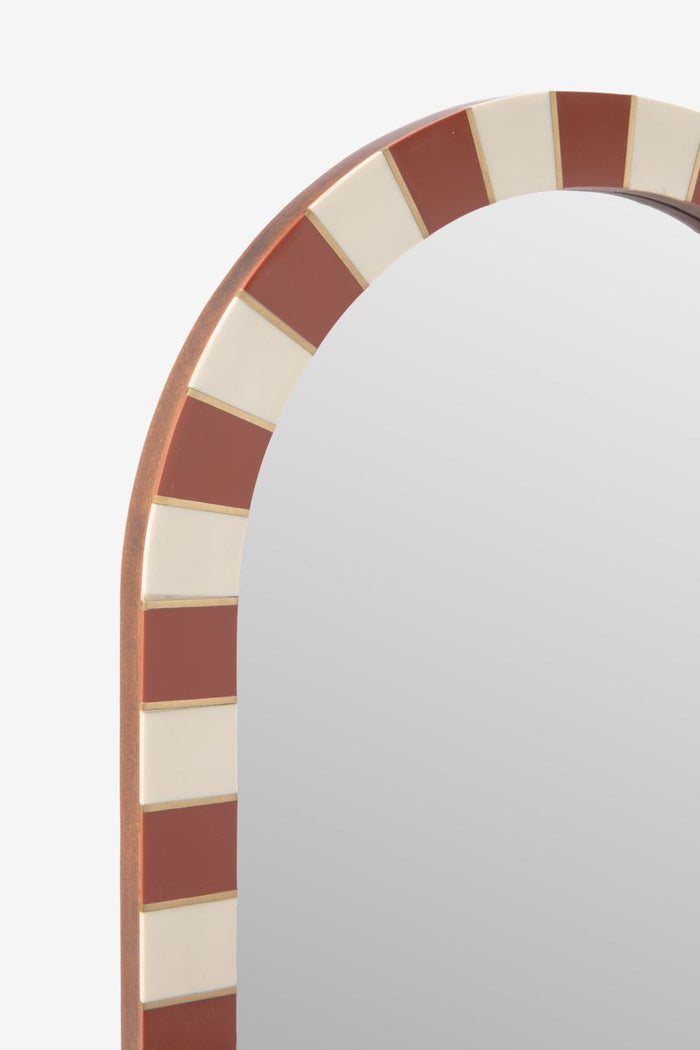 Sissy-Boy Rode hangspiegel met geblokte omlijsting