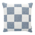 Maison Deux Checkerboard Kussenhoes - Denim / Wit
