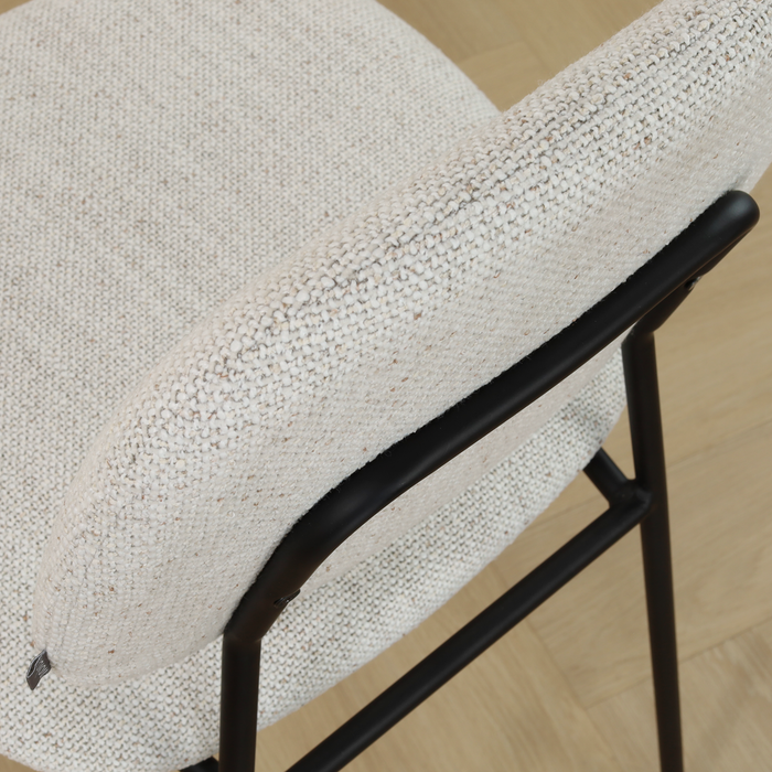 Nolon Jasmijn Barkruk Beige Melange - Zwart - 65 cm