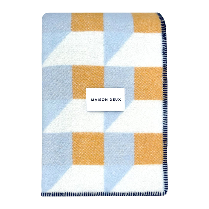 Maison Deux Cubics Plaid - Blauw Honing