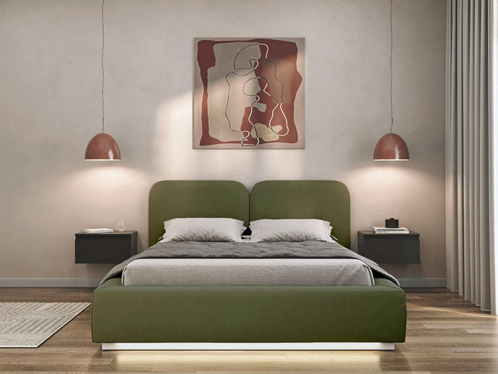 Selsey Design Bedframe Cremona velvet 140 x 200 cm met verlichting en