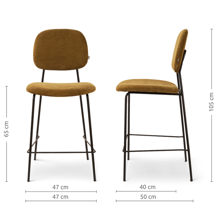 Nolon Jasmijn Barkruk Mosgroen - Zwart - 65 cm