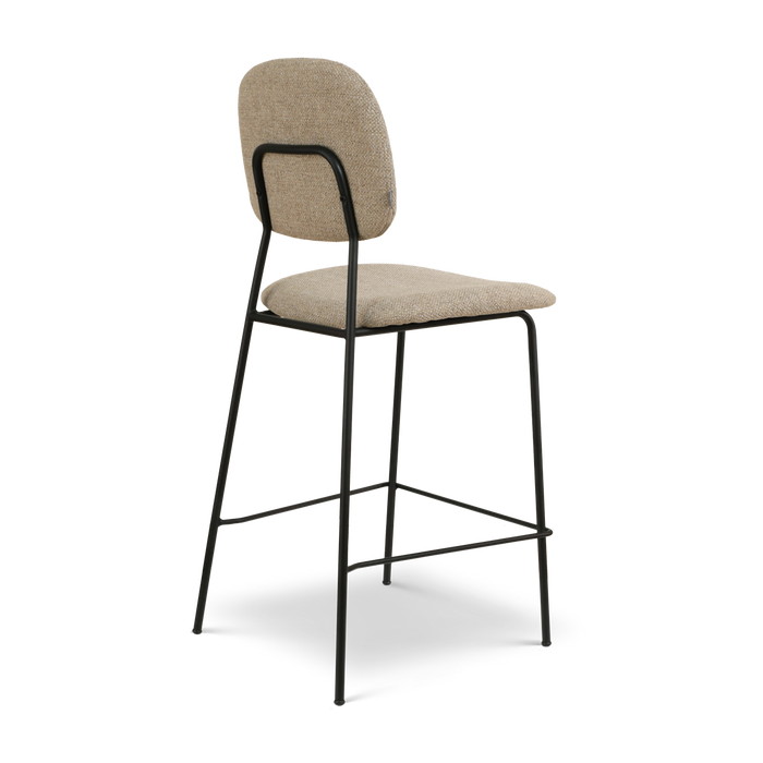 Nolon Jasmijn Barkruk Taupe Melange - Zwart - 65 cm