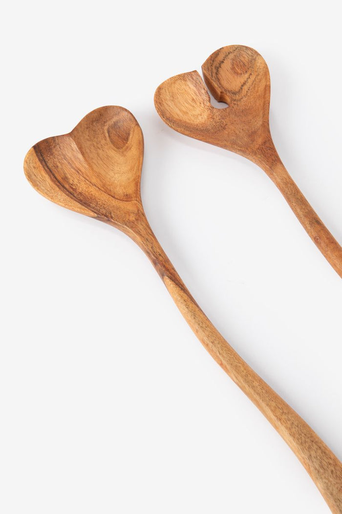 Sissy-Boy Bruin houten sla bestek met hart