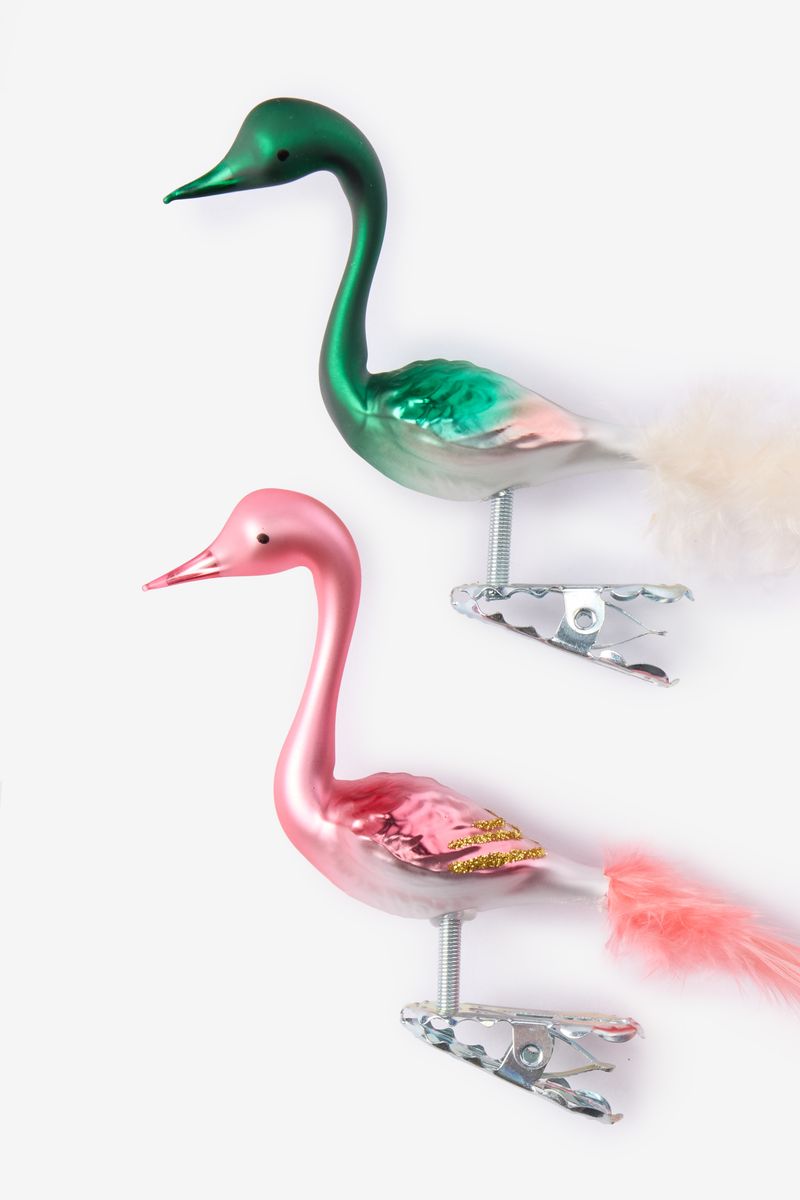 Sissy-Boy Multicolour kerst ornamenten set pauw met clip