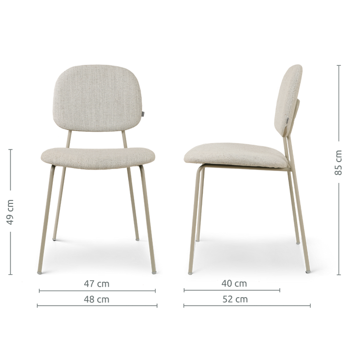 Nolon Jasmijn Eetkamerstoel Beige Melange - Grijsbeige