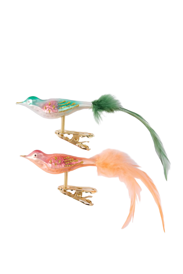 Sissy-Boy Multicolour kerst ornamenten set vogel met clip