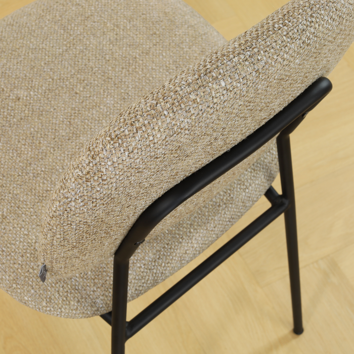 Nolon Jasmijn Eetkamerstoel Taupe Melange - Zwart