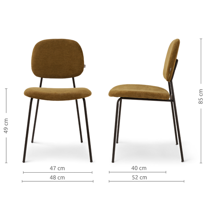 Nolon Jasmijn Eetkamerstoel Mosgroen - Zwart