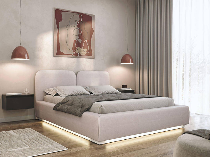 Selsey Design Bedframe Cremona chenille 140 x 200 cm met verlichting