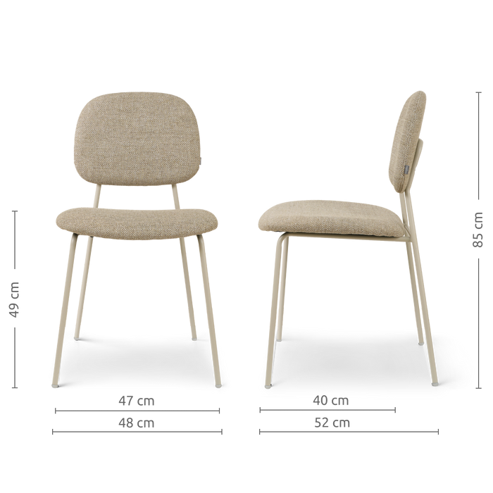 Nolon Jasmijn Eetkamerstoel  Taupe - Grijsbeige