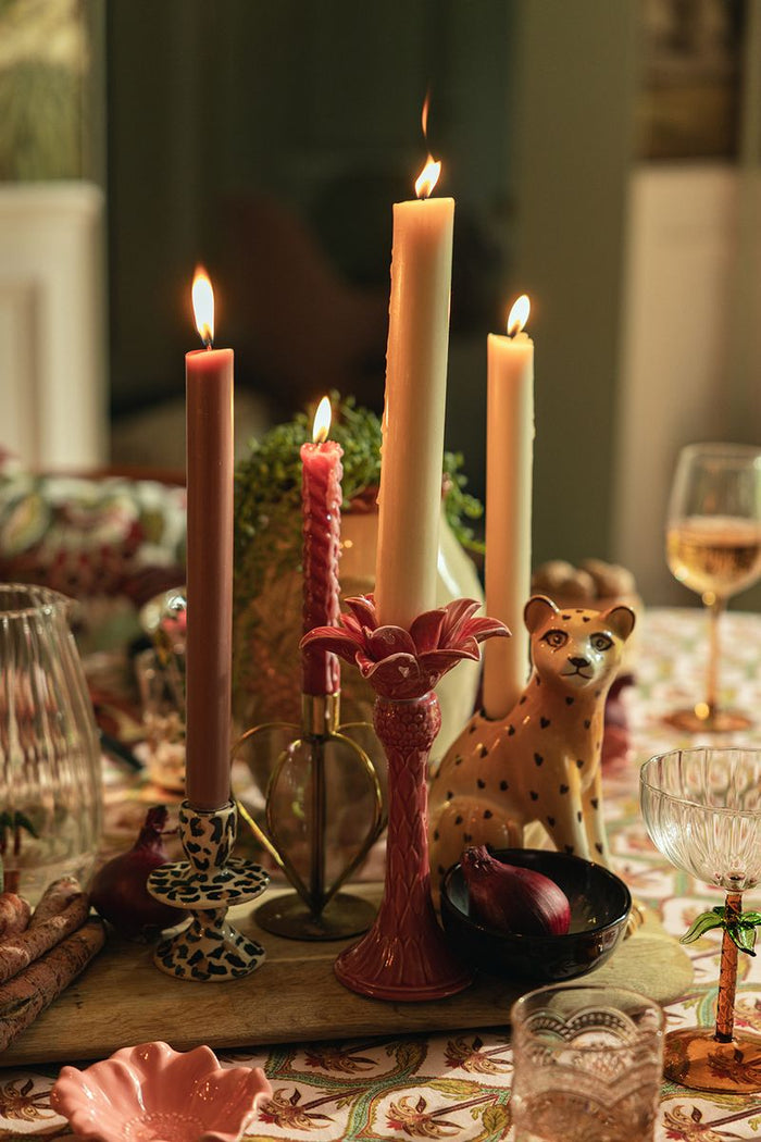 Sissy-Boy Donkerroze kandelaar palmboom small