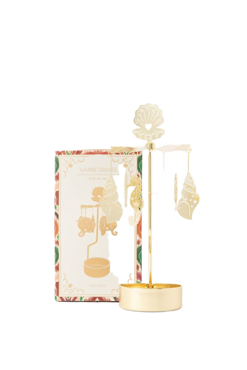 Sissy-Boy Gouden waxinelichthouder met schelpjes
