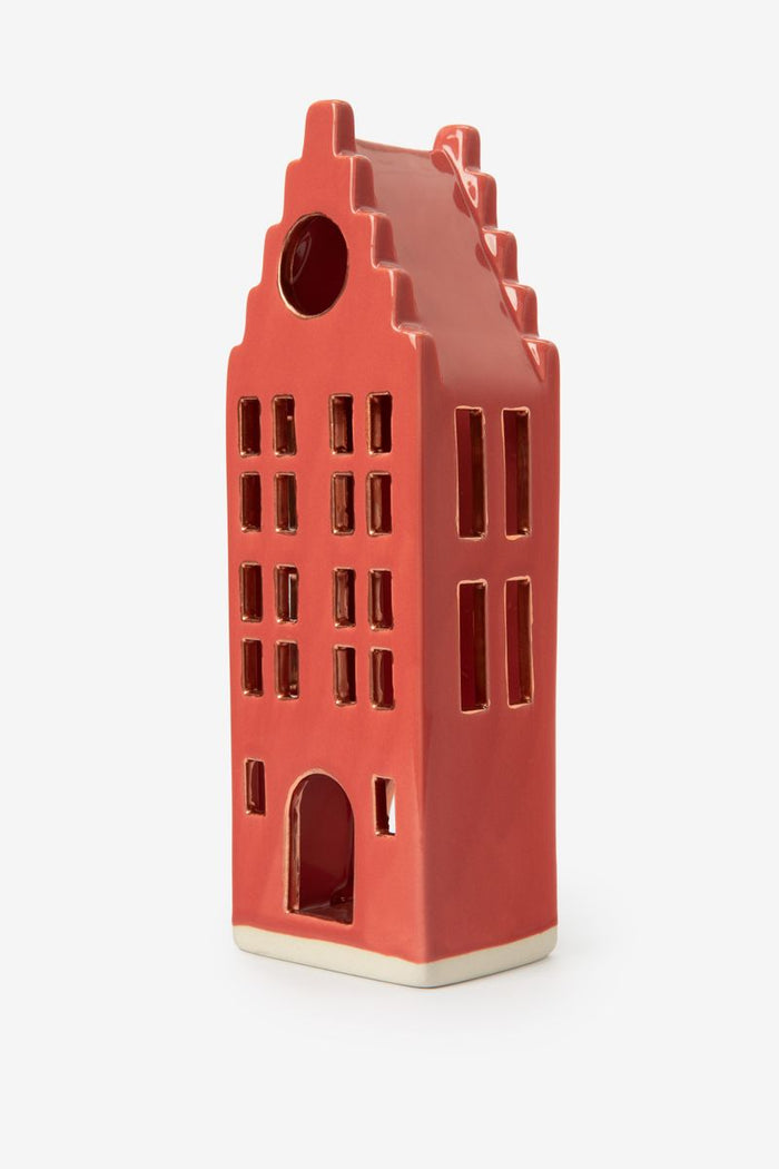 Sissy-Boy Rood waxinelichthouder huisje met trapgevel