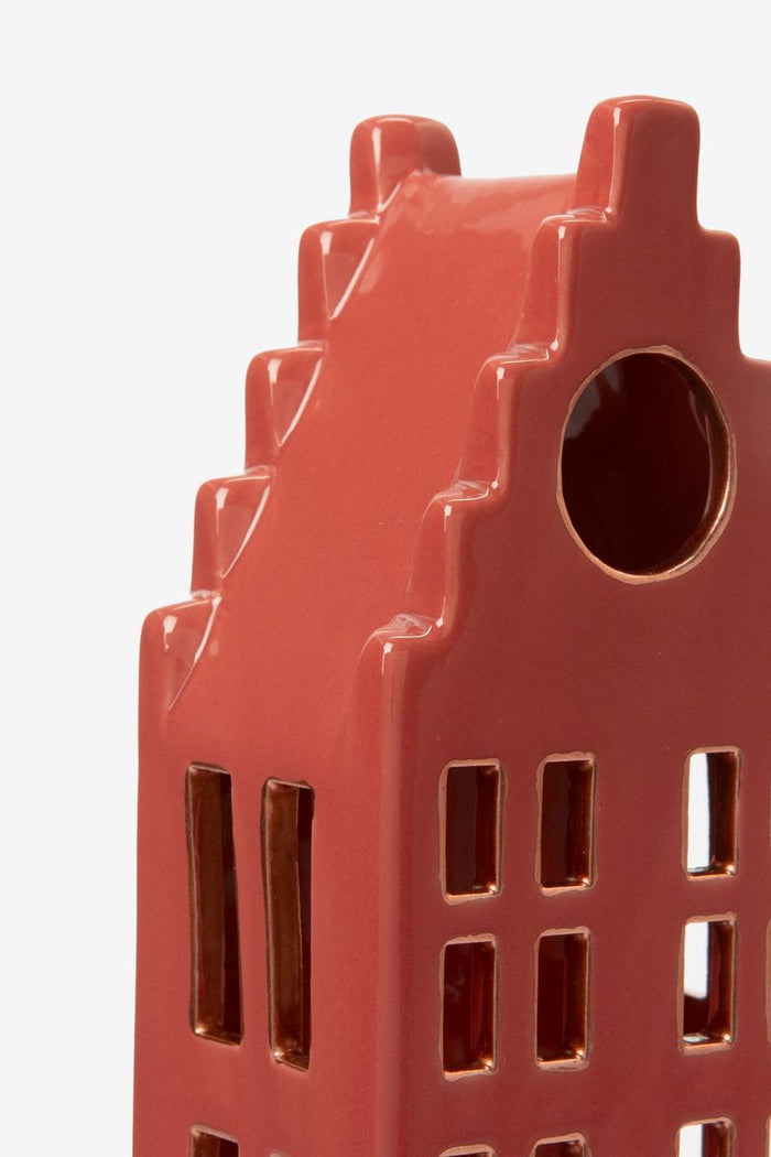 Sissy-Boy Rood waxinelichthouder huisje met trapgevel