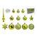 SVJ Kerstballen 3|4|6 cm - 12x36x23 cm - Kunststof - Groen - Set van 111