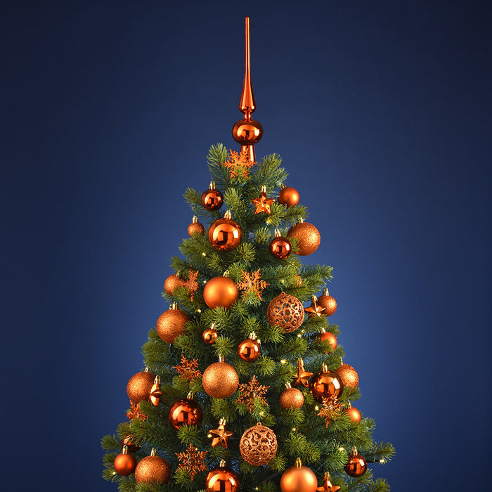 SVJ Kerstballen 3|4|6 cm - 12x36x23 cm - Kunststof - Koper - Set van 111