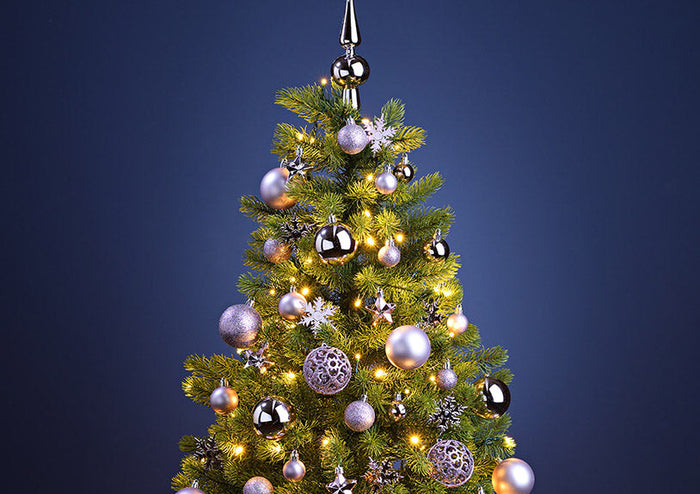 SVJ Kerstballen 3|4|6 cm - 12x36x23 cm - Kunststof - Lila - Set van 111