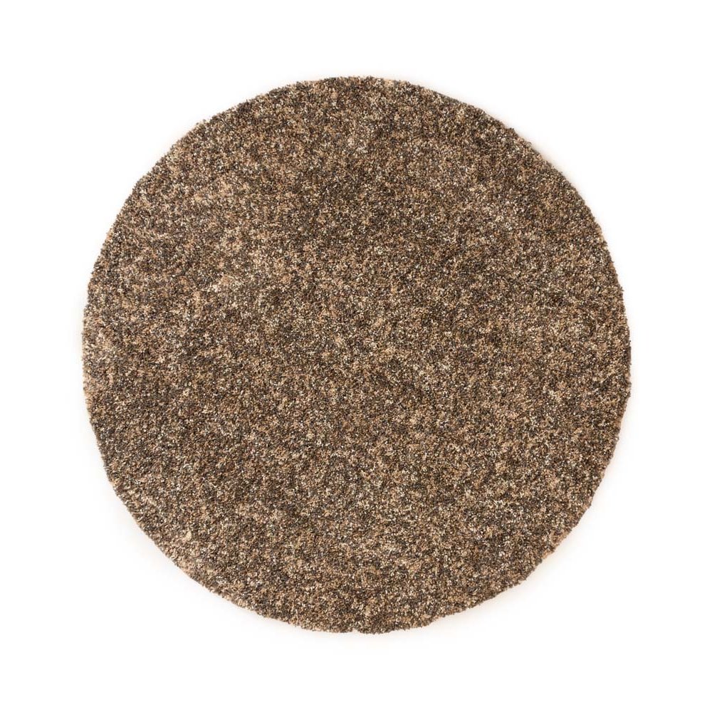 Tapeso Rond hoogpolig vloerkleed - Blend beige|grijs - 160 cm