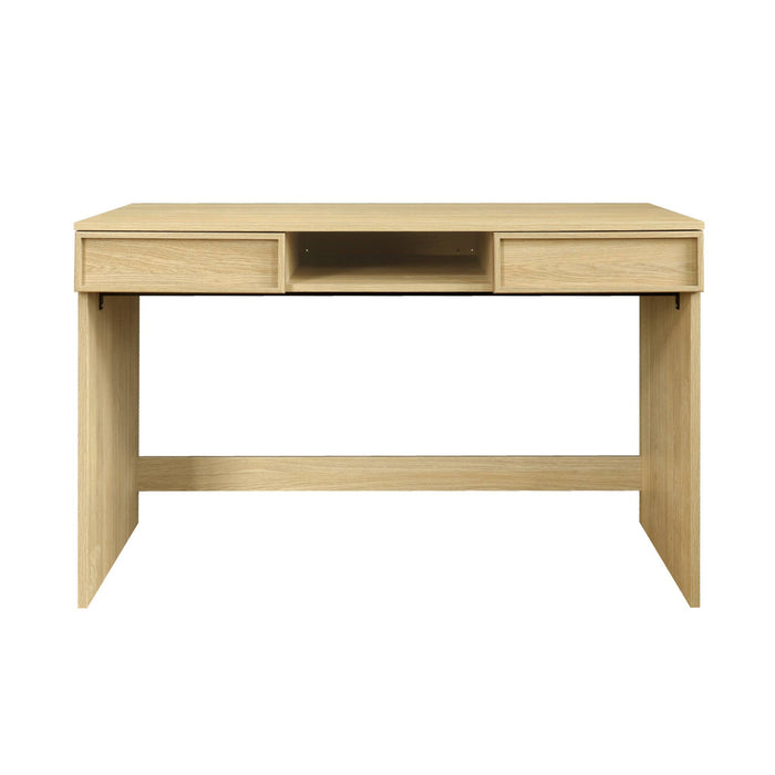 sweeek - Bureau houteffect 2 lades en 1 nis 120cm