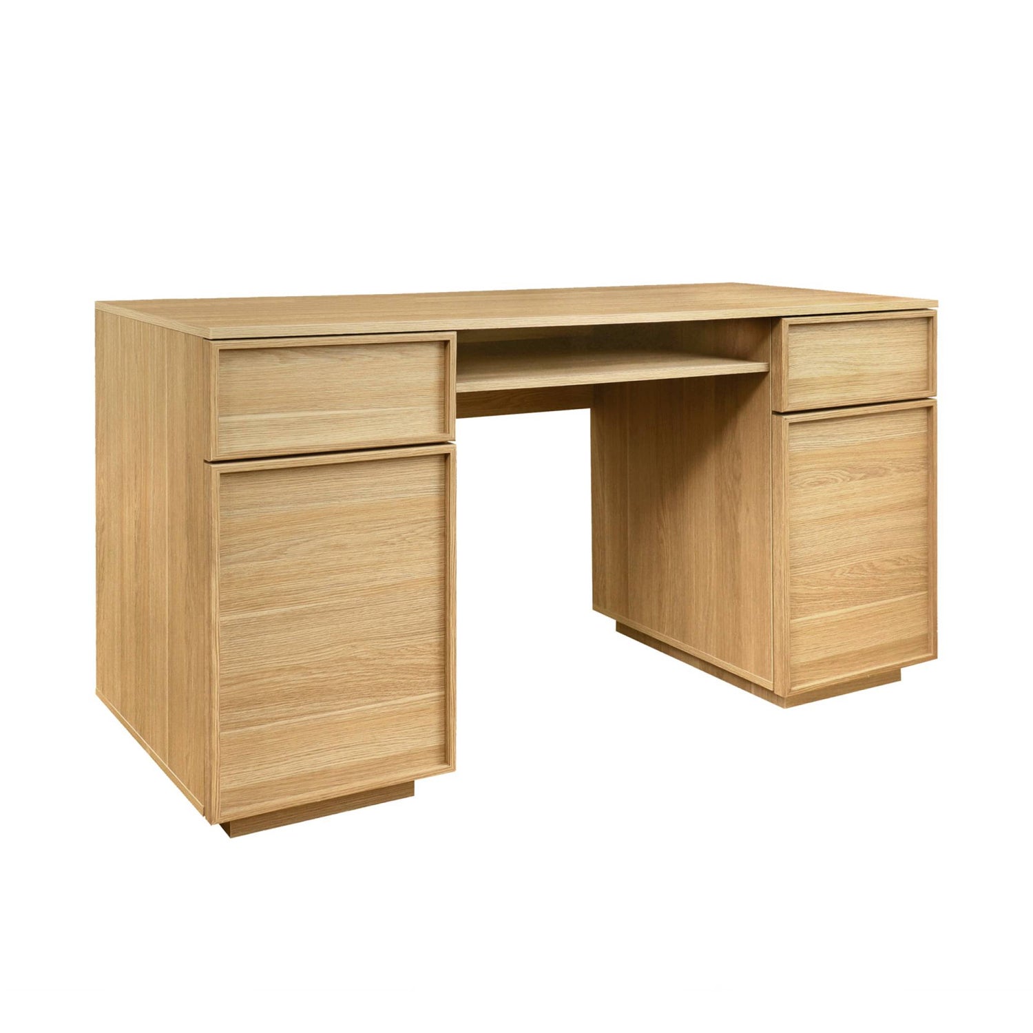 sweeek - Bureau houteffect bureau 2 deuren 2 laden 1 nis 140cm