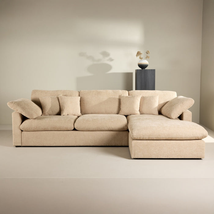 Fjôrd - Hoekbank Zand Stof - 297x182x85cm - Amalfi