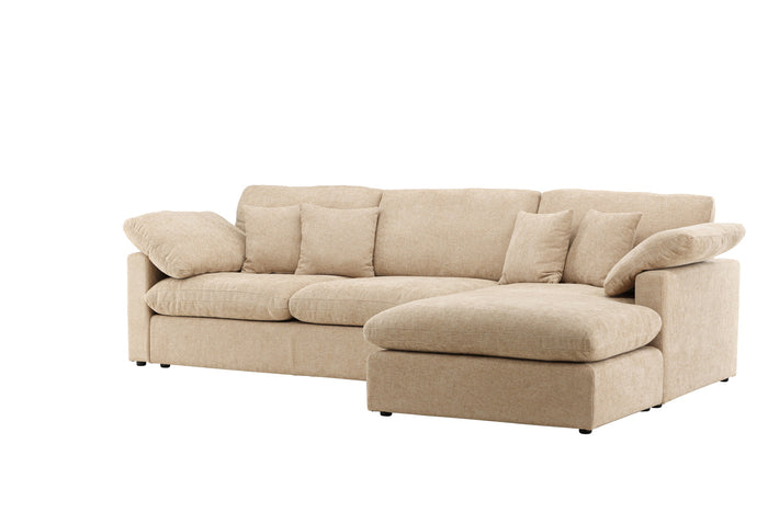 Fjôrd - Hoekbank Zand Stof - 297x182x85cm - Amalfi