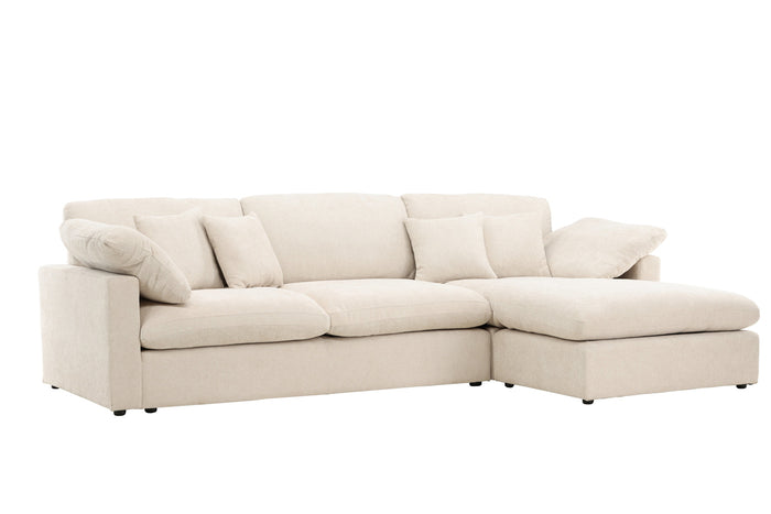 Fjôrd - Hoekbank Beige Stof - 297x182x85cm - Amalfi