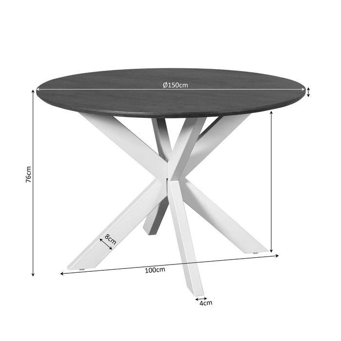 StarFurn - Eettafel Deens Ovaal Bruin|Zand - 130x130x76cm - Madison