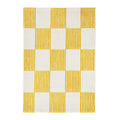 sweeek - Binnen tapijt geel en wit dambordpatroon