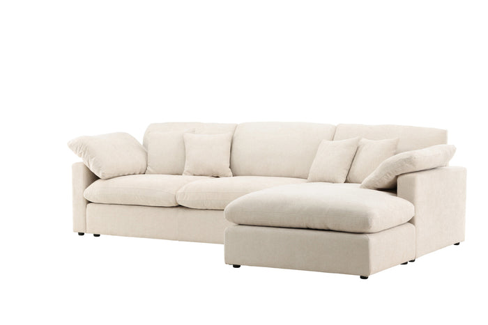 Fjôrd - Hoekbank Beige Stof - 297x182x85cm - Amalfi