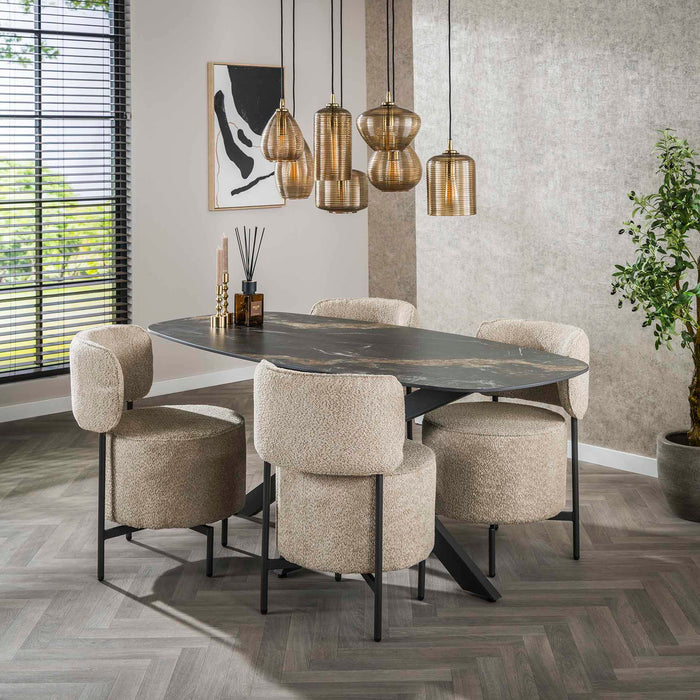 Giga Meubel - Eetkamertafel Zwart Keramiek - 180cm - Ceramic