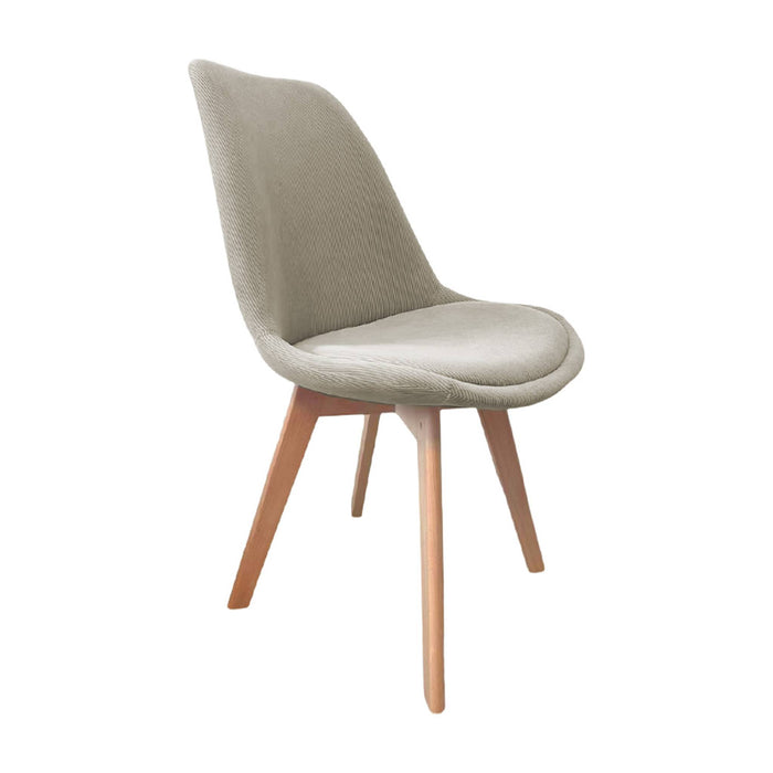 sweeek - Corduroy Scandinavische stoelen met beukenhouten poten (set